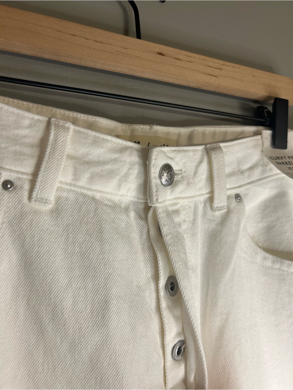 *NWT* Madewell Women’s Tile White The Curvy Pieced Barrel-Leg Jeans, Size 31 - Picture 8 of 16